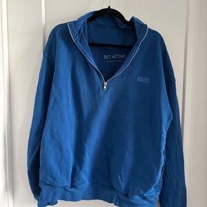 Set Active Royal Blue Quarter-Zip Sweatshirt